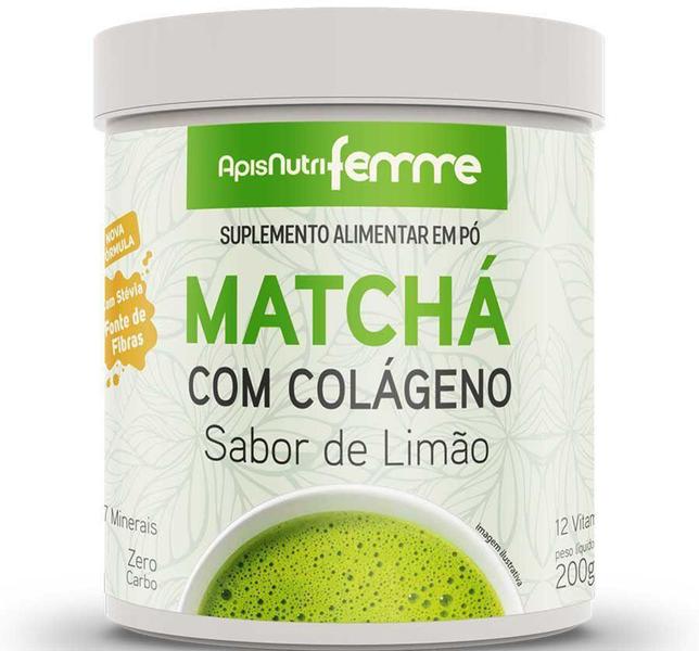 Matchá Solúvel Sabor Limão 200g Femme - ApisNutri Imagem de Matchá Solúvel Sabor Limão 200g Femme - ApisNutri