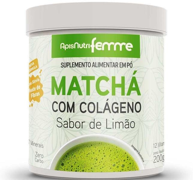 Matchá Solúvel Sabor Limão 200g Femme - ApisNutri Imagem de Matchá Solúvel Sabor Limão 200g Femme - ApisNutri