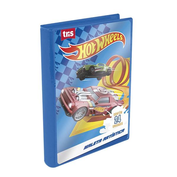 Imagem de Matela Artistica Hot Wheels  Pincel Giz Apontador 24 pc