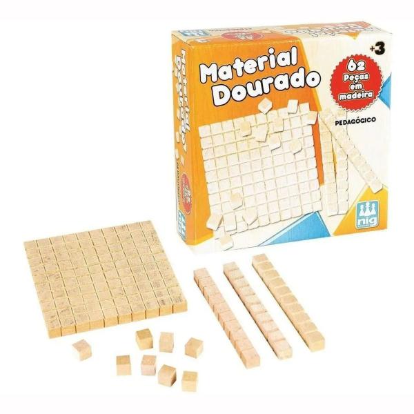 Imagem de Material Dourado Kit Didático 62 Peças Nig Educativo 0426