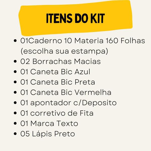 Imagem de Material Escolar Caderno Cores Neon 10Matérias/160Folhas/Kit