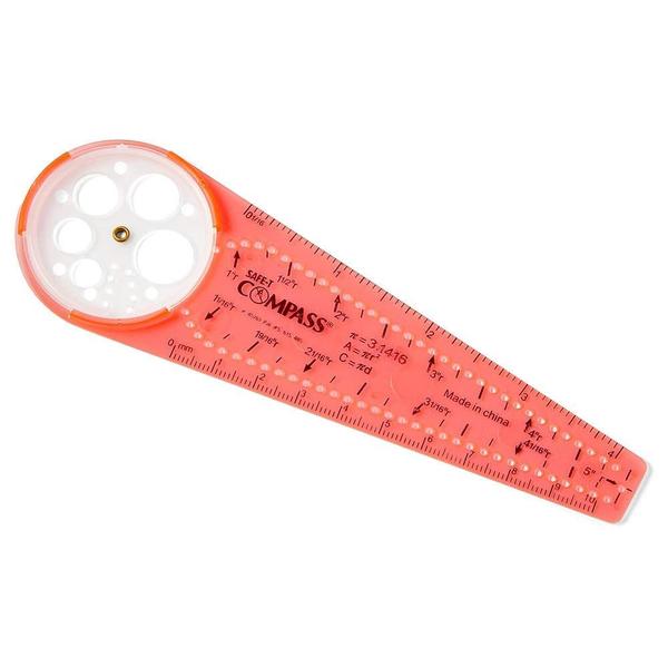 Imagem de Math Compass hand2mind Safe-T 10 cm laranja para crianças (x12)