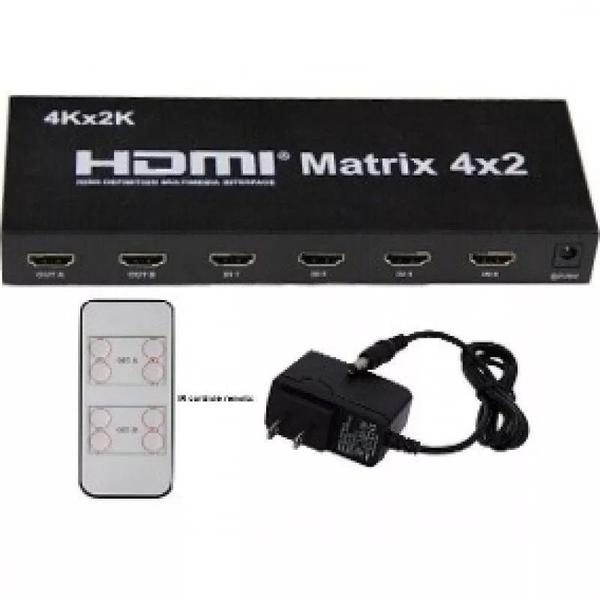 Imagem de Matrix Hdmi 4X2 Switch Splitter 1080P 4K 3D Com Controle