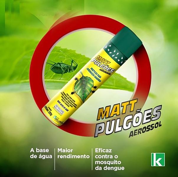 Imagem de Matt PuLGões Cochonilha Piolho couve PuLGão rúcula Mosquito Dengue Carrapato Verduras Aerosol Spray 400ml Fácil Aplicaçã