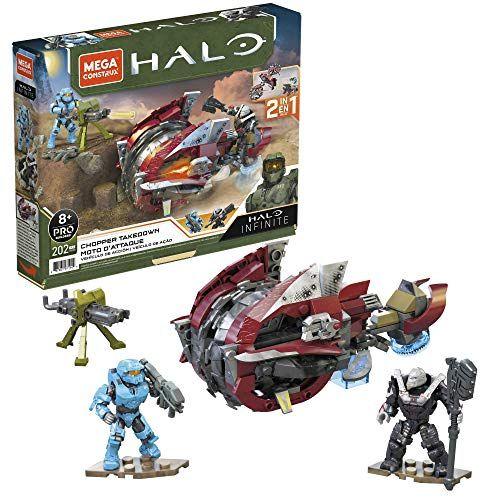 Imagem de Mattel Mega Construx Halo Chopper Takedown Veículo Halo Infinite Construction Set, Construção de Brinquedos para Crianças