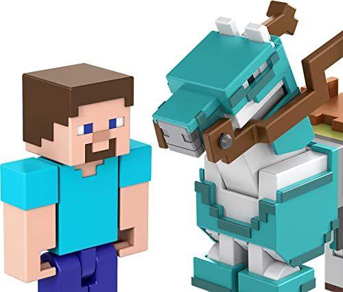 Imagem de Mattel Minecraft Craft-A-Block 2-Pk, figuras de ação e brinquedos para criar, explorar e sobreviver, designs pixelados autênticos, presentes colecionáveis para crianças de 6 anos ou mais
