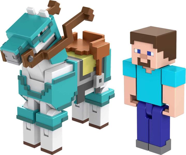 Imagem de Mattel Minecraft Craft-A-Block 2-Pk, figuras de ação e brinquedos para criar, explorar e sobreviver, designs pixelados autênticos, presentes colecionáveis para crianças de 6 anos ou mais