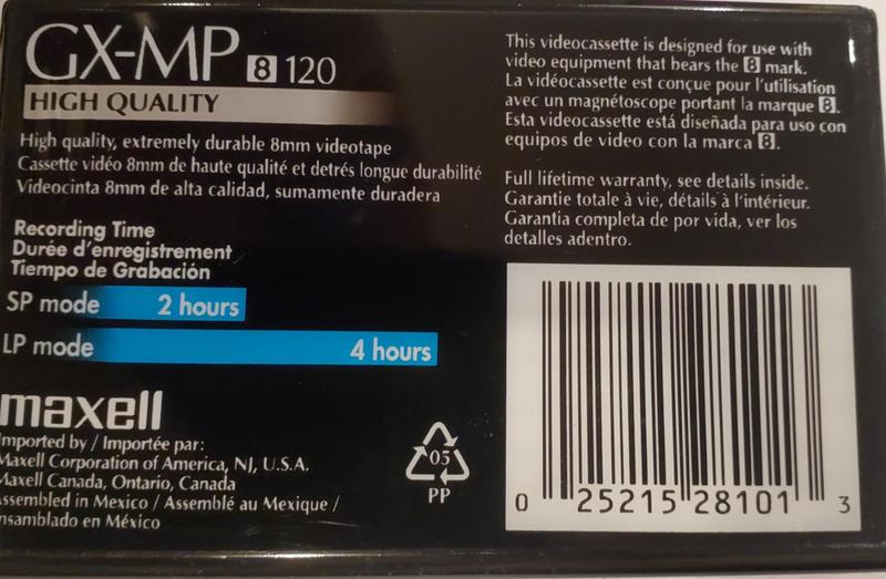 Imagem de Maxell GX-MP Metal Particle PG-120 Fita de vídeo para filmadora de 8mm