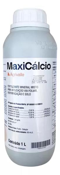 Imagem de MaxiCalcio Fertilizante Mineral Misto Fertirrigação e Solo 1 Litro - Agrivalle Maxi Calcio