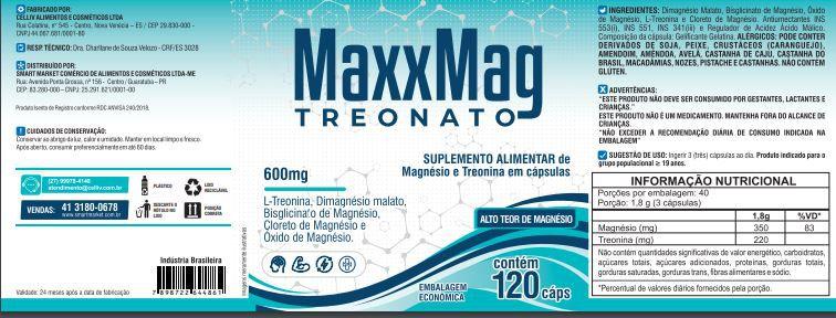 Imagem de Maxxmag 5 Magnésio L-treonato Dimalato Quelato Cloreto Óxido