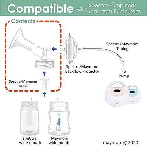 Imagem de Maymom MyFit Flange Set 21mm Shield Widemouth Connector Duckbill Compatível w Spectra S2 Spectra S1 Pump Not Original Spectra S2 Acessórios Não OEM Spectra Pump Parts Spectra Flange Spectra Valve