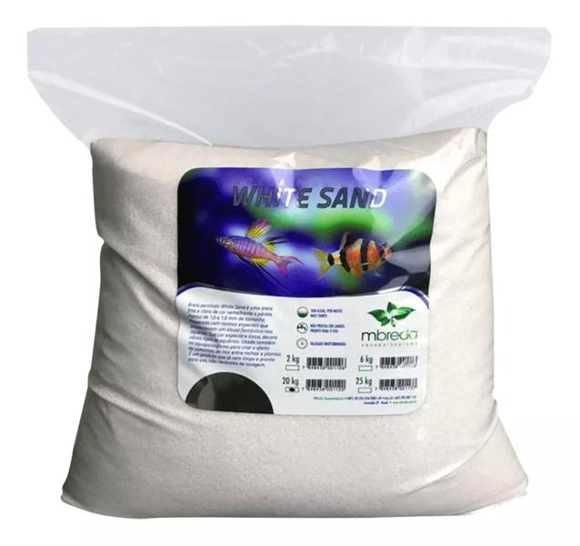 Imagem de Mbreda Areia Aquário White Sand 20kg