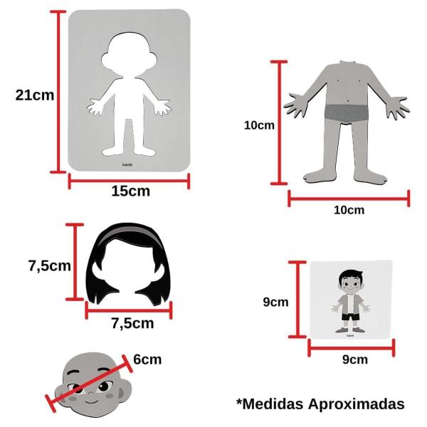 Imagem de ME VISTA TROCA TUDO Brinquedo Educativo Interativo para Vestir Figuras Desenvolve Coordenação e Criatividade