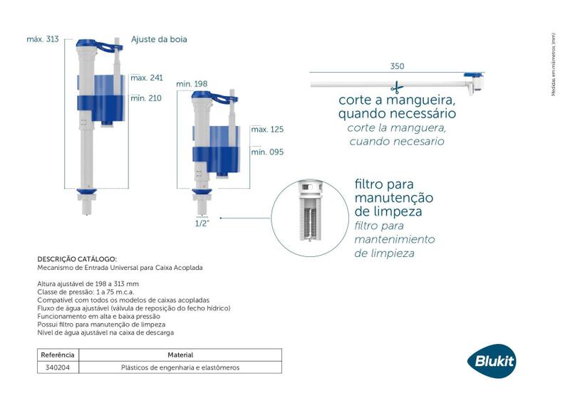 Imagem de Mecanismo De Entrada Caixa Acoplada Universal-reparo Blukit