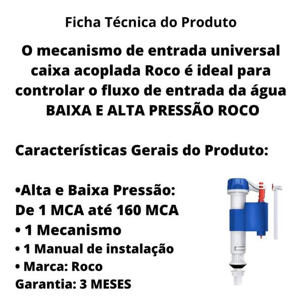 Imagem de Mecanismo de Entrada Universal Caixas Acopladas Baixa/Alta Pressão Roco