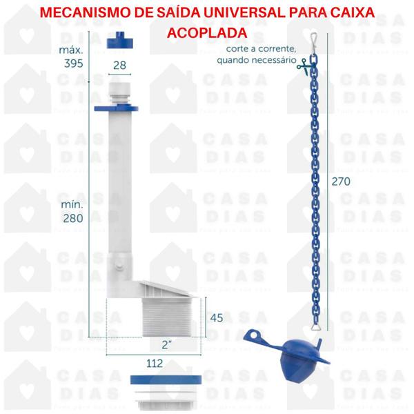 Imagem de Mecanismo De Saida Reparo Universal Para Caixa Acoplada