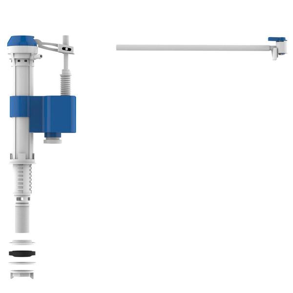 Mecanismo Entrada Universal para Caixas Acopladas Baixa/Alta Pressão Blukit Branco/Azul Imagem de Mecanismo Entrada Universal para Caixas Acopladas Baixa/Alta Pressão Blukit Branco/Azul