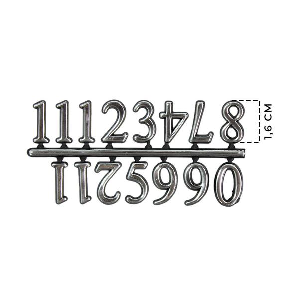 Imagem de Mecanismo Para Relógio 13MM + Ponteiro Prata P + Número Arábico Prata P