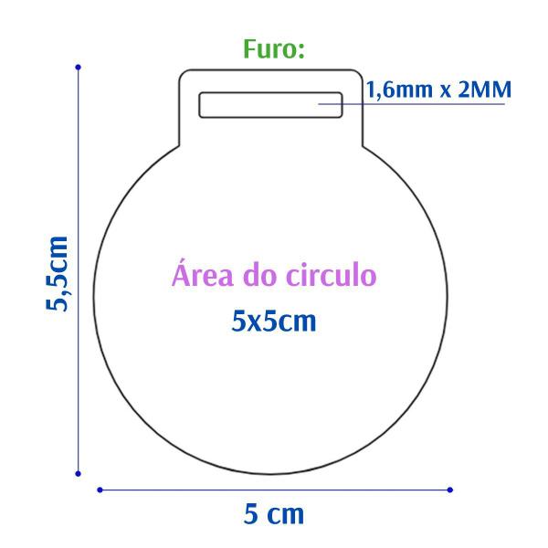 Imagem de Medalha de Acrílico Redonda 2mm Lisa Kit 50 Un 5cm