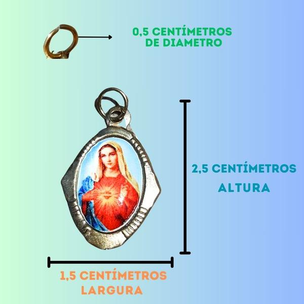 Imagem de Medalha Imaculado Coração de Maria Chapa Resinada 12 Unid