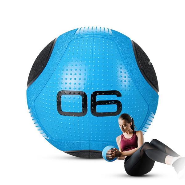 Imagem de Medicine Ball bola de borracha inflável treino funcional 6kg