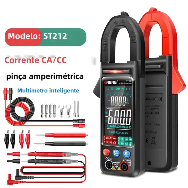 Medidor de Braçadeira Digital Aneng ST212 - Testador de Tensão e Corrente AC/DC com Tela Grande Imagem de Medidor de Braçadeira Digital Aneng ST212 - Testador de Tensão e Corrente AC/DC com Tela Grande