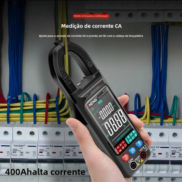 Medidor de Braçadeira Digital Aneng ST212 - Testador de Tensão e Corrente AC/DC com Tela Grande Imagem de Medidor de Braçadeira Digital Aneng ST212 - Testador de Tensão e Corrente AC/DC com Tela Grande