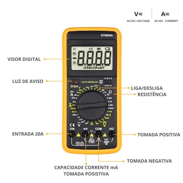 Imagem de Medidor de Capacitância Digital com Função Multímetro Profissional