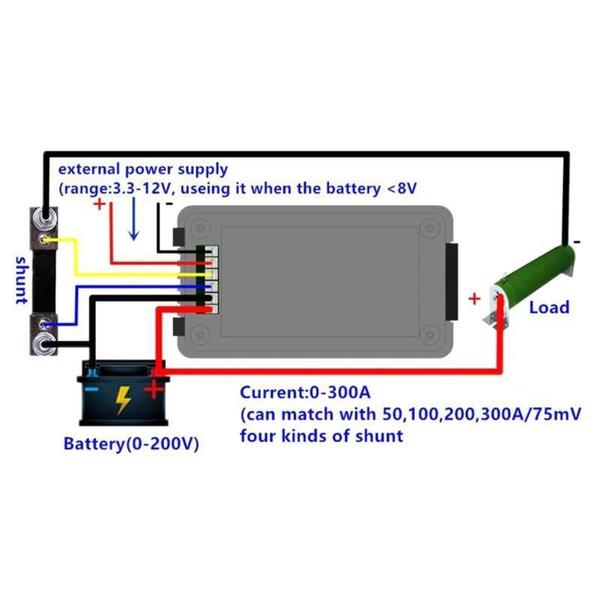 Imagem de Medidor de Carga e Consumo de Bateria PZEM-015 DC 6x1 0-200V