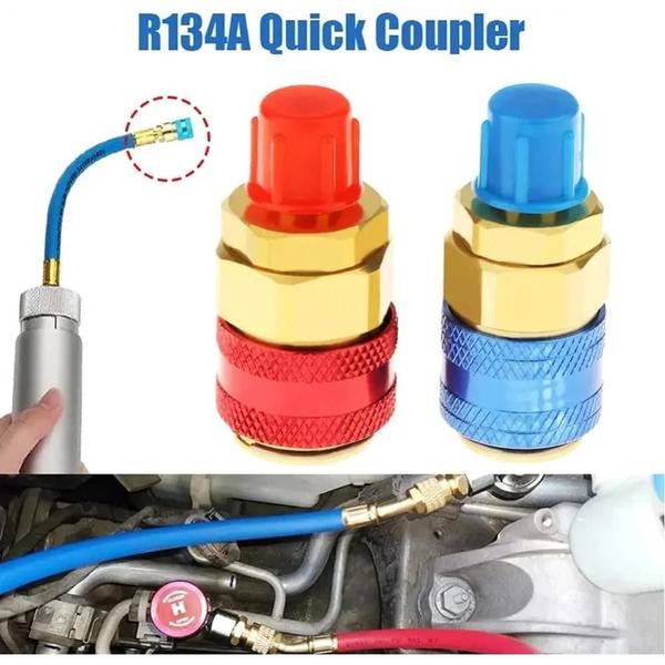 Imagem de Medidor de Colector R134a para Ar Condicionado Automotivo - Conector e Adaptador de Latão