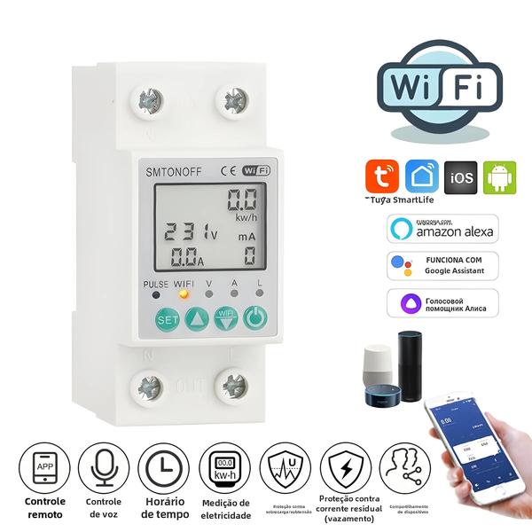 Imagem de Medidor de Energia Wi-Fi Inteligente Tuya Smart Life - Monitoramento de KWh, Compatível com Alexa