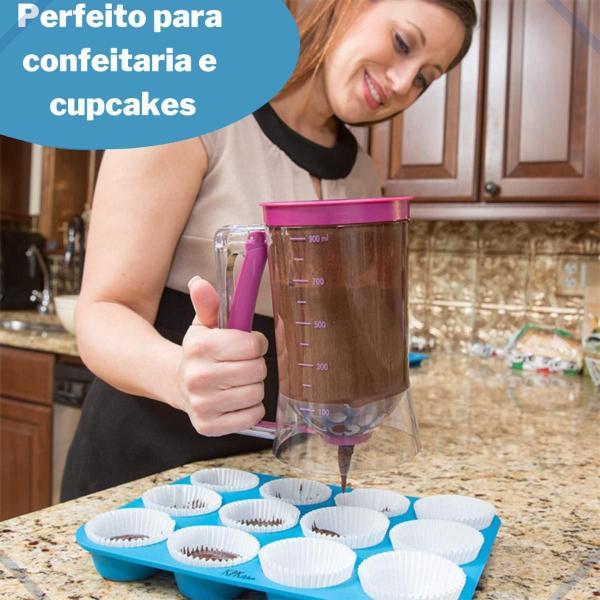 Imagem de Medidor De Massa Dosador Bolo Panqueca Cupcake Dispensador Jarra Confeiteiro