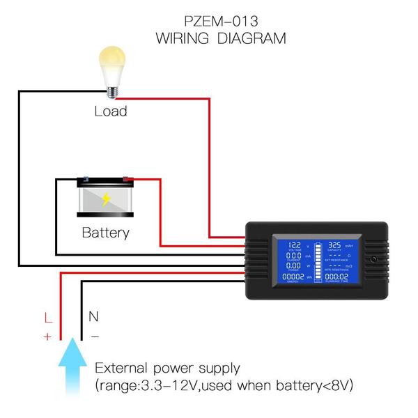 Imagem de Medidor de monitor de bateria MORNING GROUP DC 0-200V 0-10A LCD