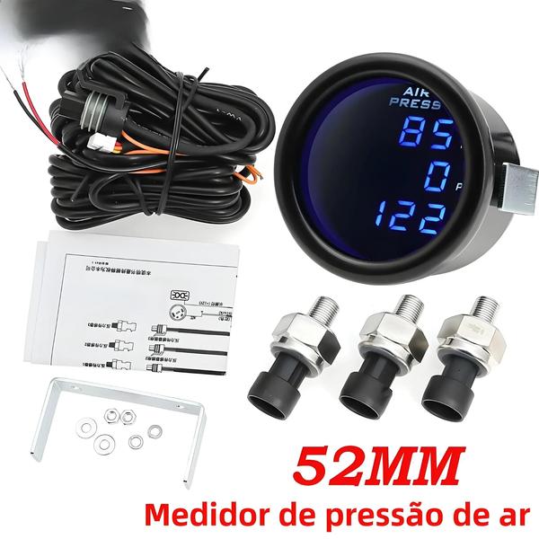 Imagem de Medidor de Pressão Digital com Display Duplo/Triplo LED - 0-220 PSI - com 2/3 Sensores 1/8 NPT