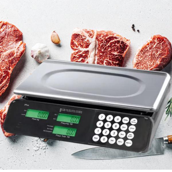 Imagem de Medidor Digital Comercial 32kg Plataforma Alta Precisão Ideal Para Farmácia Com Garantia