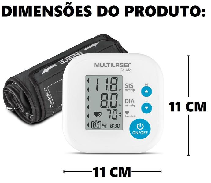 Imagem de Medidor Digital de Pressão Arterial de Braço Multilaser Saúde