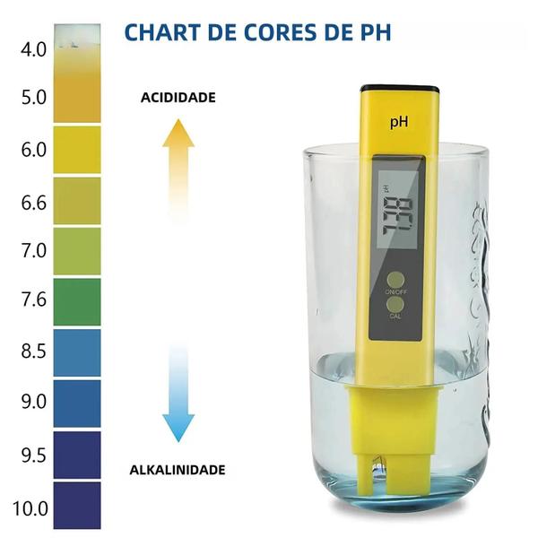 Imagem de Medidor Digital de TDS e pH para Água - 0-14 pH / 0-9990 ppm - LCD - Com Baterias