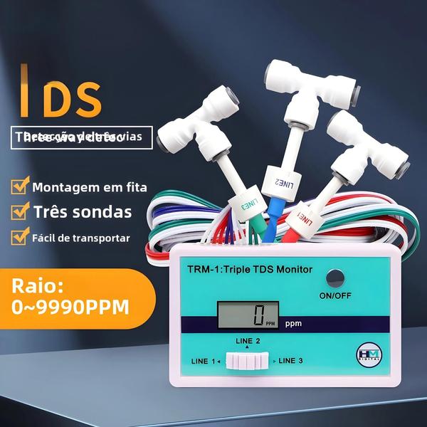 Imagem de Medidor Digital De Tds Para Laboratório De Aquário Sm1 Único Trm1 Triplo Salinidade Monitor De