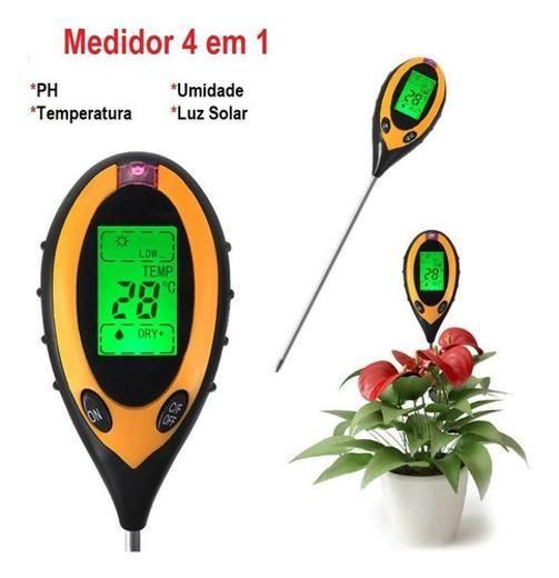Medidor Digital Ph 4X1 Solo Plantas Umidade Termômetro H3590 - Geral Imagem de Medidor Digital Ph 4X1 Solo Plantas Umidade Termômetro H3590