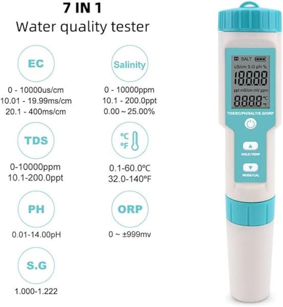 Imagem de Medidor PH Água, Aquário Salinidade Temp. TDS EC PPM