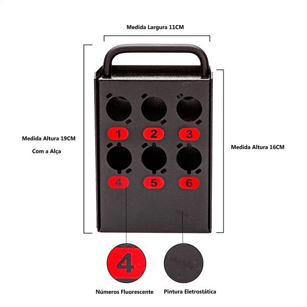 Imagem de Medusa 6 Vias Montada Conectores Amphenol - 3 Metros