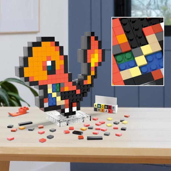 Imagem de MEGA Blocos de Montar Pokémon Charmander Pixel Art 349 Peças