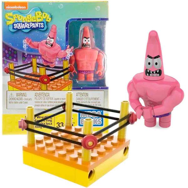 Imagem de Mega Bloks Bob Esponja Mini Boneco Patrick + Blocos de Montar Luta Maluca - Mattel