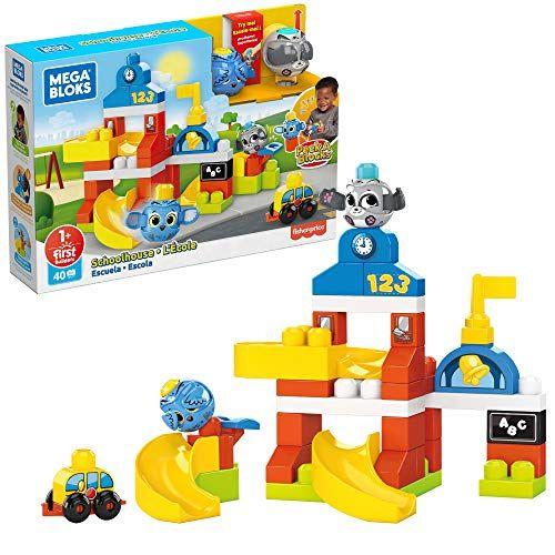 Imagem de Mega Bloks Peek A Blocks Schoolhouse com grandes blocos de construção, Brinquedos de construção para crianças (42 peças)