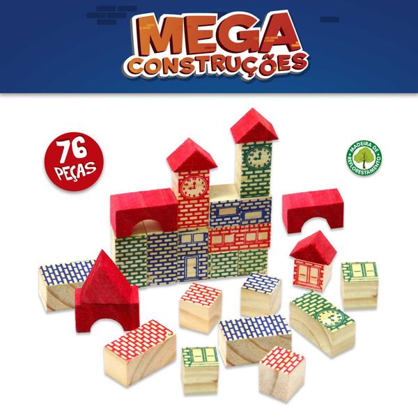 Imagem de Mega construcoes 76 peças blocos de montar pais & filhos