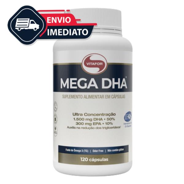 Mega Dha 1500 Mg Dha 300mg Epa Vitafor 120 Caps Ômega 3 Concentrado DHA Premium Oleo de Peixe Purificado Alta Pureza Padrao Internacional IFOS Mega Dha 1500 Mg Dha 300mg Epa Vitafor 120 Caps Ômega 3 Concentrado DHA Premium Oleo de Peixe Purificado Alta Pureza Padrao Internacional IFOS