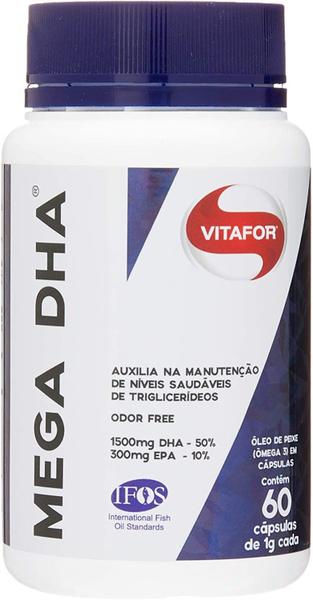 Imagem de Mega DHA Ômega 3 (50% DHA e 10% EPA) 1000mg Vitafor 60 Cápsulas