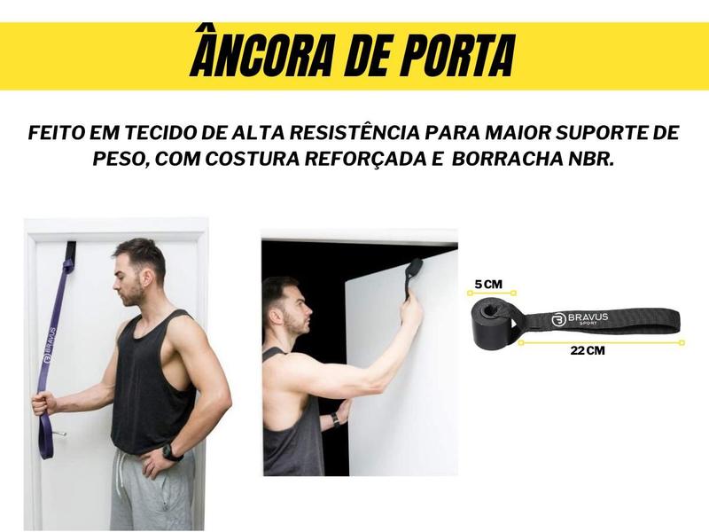 Imagem de MEGA Kit 4 Super Bands com Alças de Mão, Âncora de Porta e Barra de Exercícios