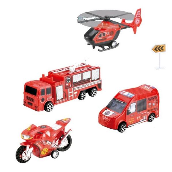 Imagem de Mega Kit Veículos de Resgate dos Bombeiros - à Fricção - Com 16 Itens - Fênix