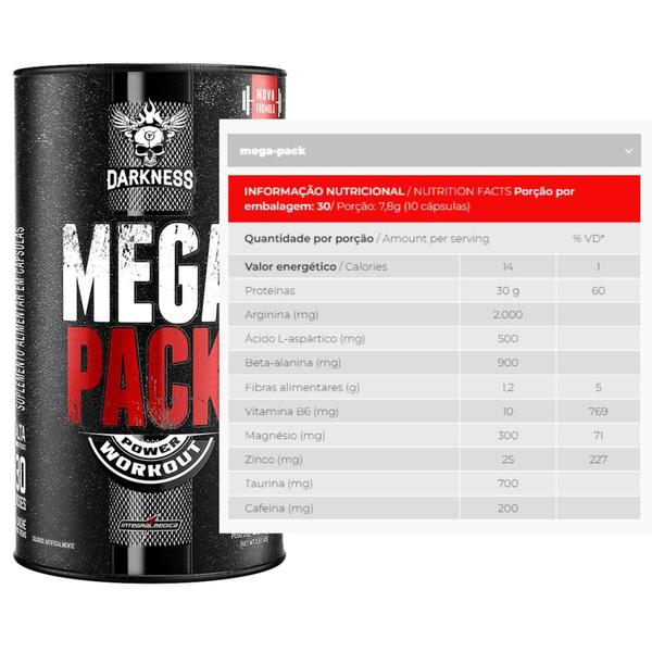 Mega Pack Power Workout Darkness 30 packs - Integral Medica Imagem de Mega Pack Power Workout Darkness 30 packs - Integral Medica